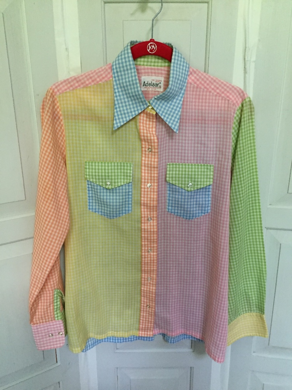 Women's Pastel Gingham Snap-Down Shirt